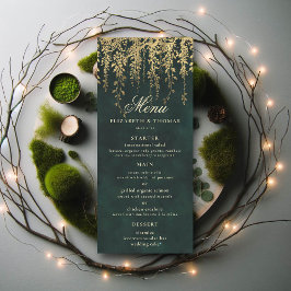 Magic Guld Foliage Bröllop Menu Meny