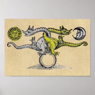 Magic Guld & Silver Dragons Poster