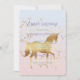 Magic Guld Unicorn Baby Shower Inbjudningar