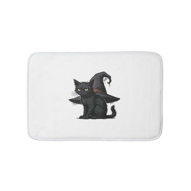Magic Halloween Cat Classic T-Shirt Badrumsmatta (Framsidan)