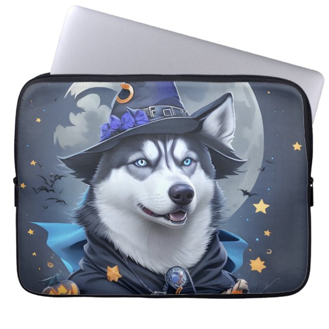 Magic Halloween Delight Hund Laptop Fodral (Framsidan)