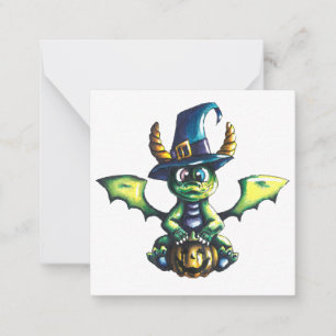 Magic Halloween Dragon Design Anteckningskort