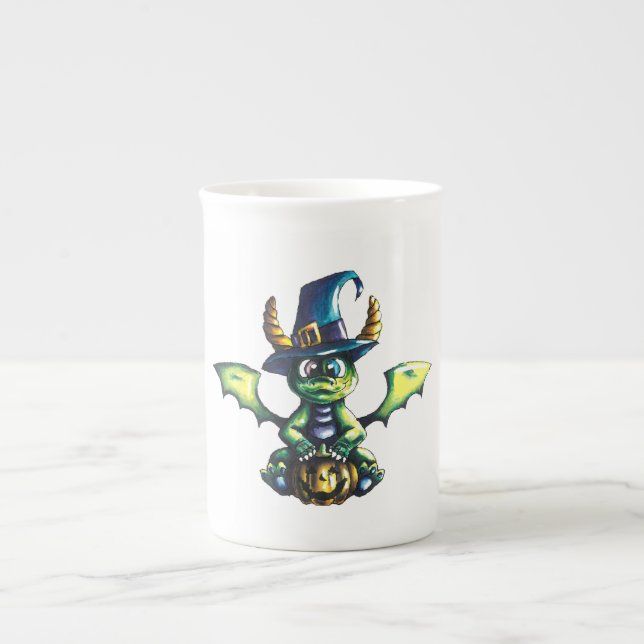 Magic Halloween Dragon Design Benporslin Mugg (Framsidan)