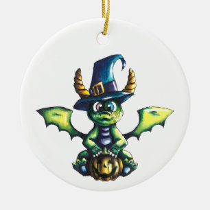 Magic Halloween Dragon Design Julgransprydnad Keramik