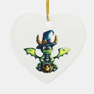 Magic Halloween Dragon Design Julgransprydnad Keramik