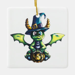 Magic Halloween Dragon Design Julgransprydnad Keramik