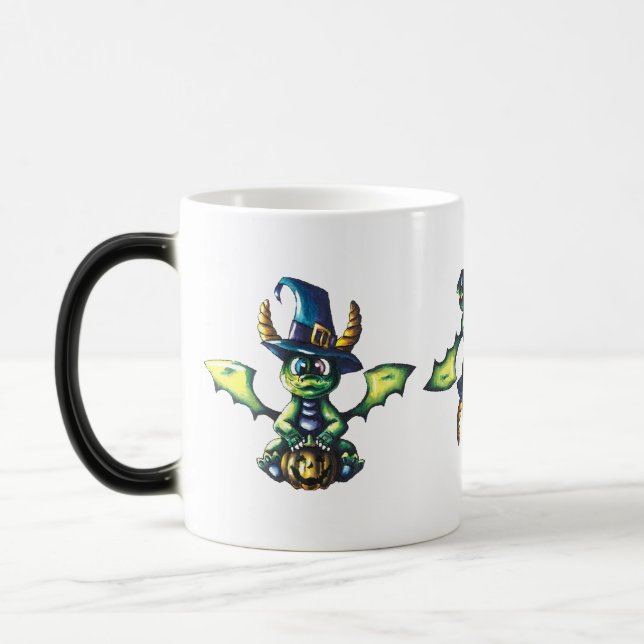 Magic Halloween Dragon Design Magisk Mugg (Vänster)