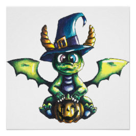 Magic Halloween Dragon Design Perfect Poster