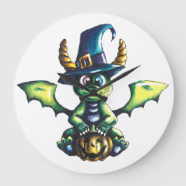 Magic Halloween Dragon Design Stor Klocka