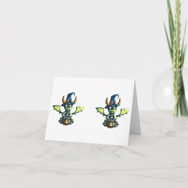 Magic Halloween Dragon Design Tack Kort (Framsida)