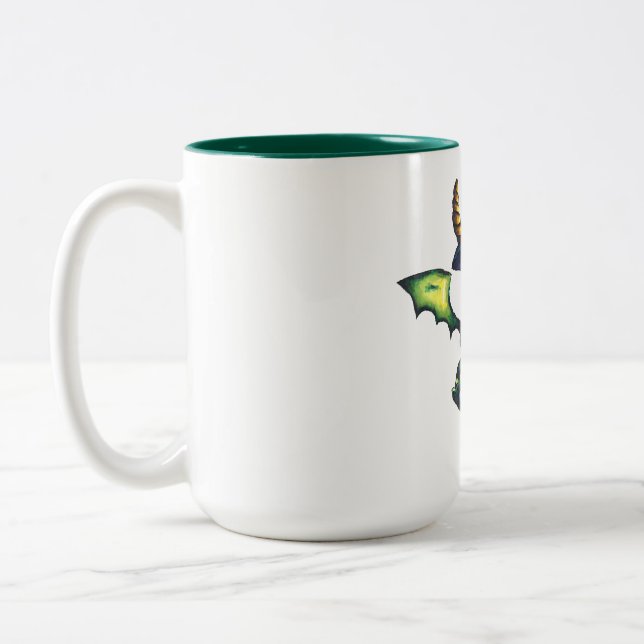 Magic Halloween Dragon Design Två-Tonad Mugg (Vänster)