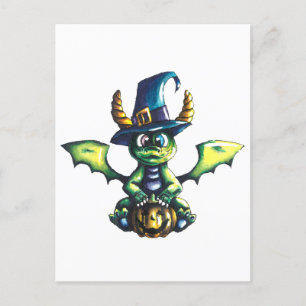 Magic Halloween Dragon Design Vykort