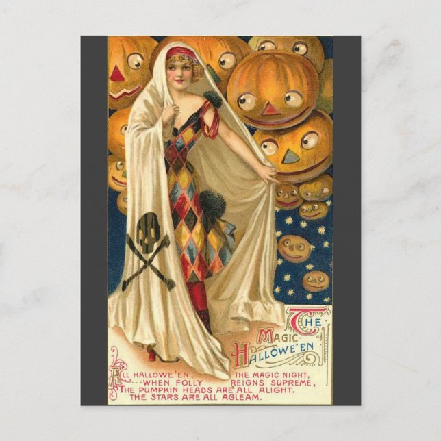 Magic Halloween Hälsning Vykort (Framsida)