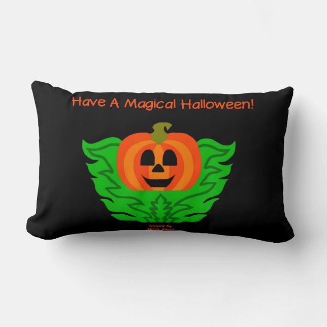 Magic Halloween Pumpkin Lumbar Pillow Lumbarkudde (Framsida)