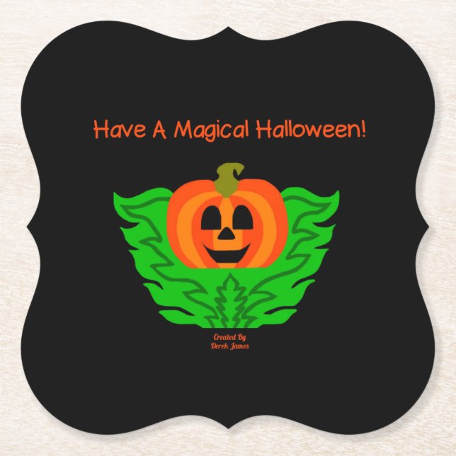 Magic Halloween Pumpkin-parentes Papper Underlägg (Framsida)
