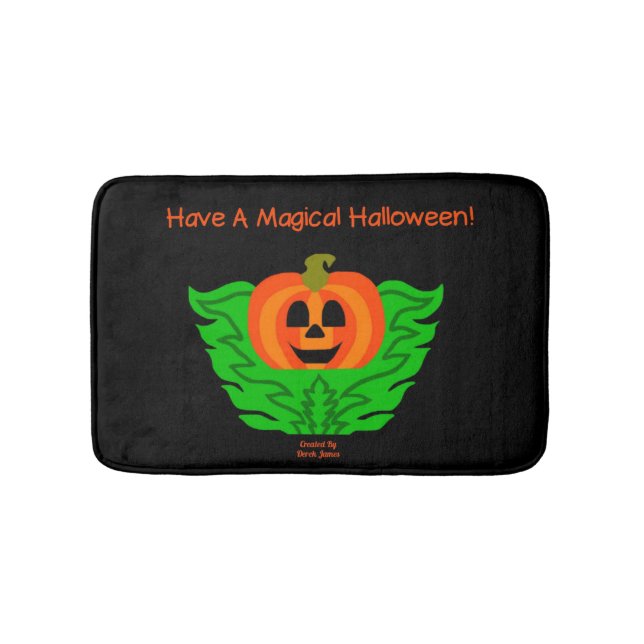 Magic Halloween Pumpkin Small Bath Mat Badrumsmatta (Framsidan)