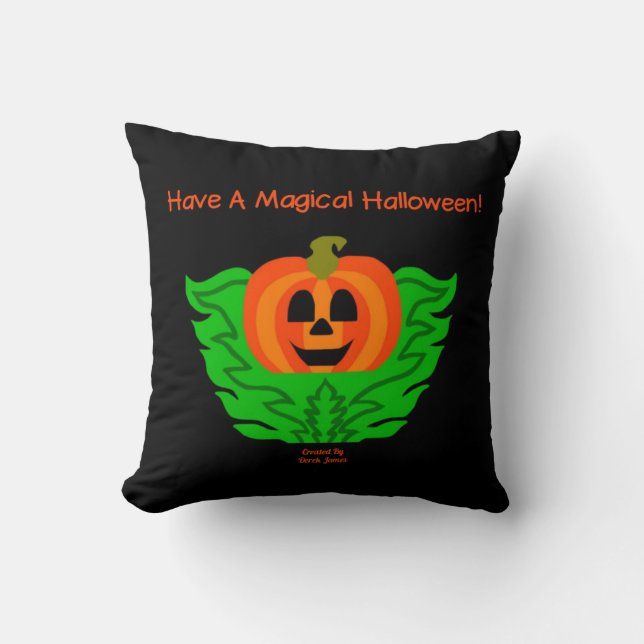 Magic Halloween Pumpkin Square Dekorativ kudde (Framsida)
