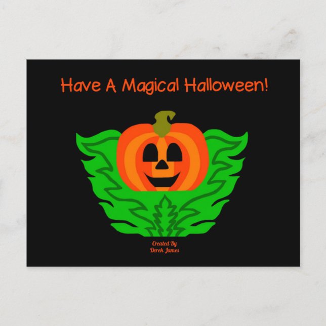 Magic Halloween Pumpkin-vykort Vykort (Framsida)