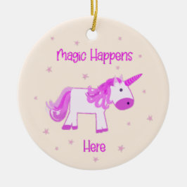 Magic händer här Unicorn Ornament