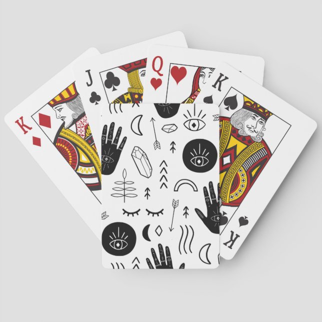 Magic händer, måne, mönster. casinokort (Baksidan)