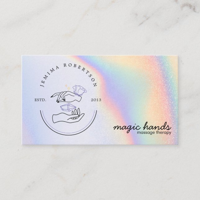 Magic Händer Massage Therapist Esoteric Visitkort (Framsida)