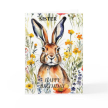 Magic Hare Birthday Card (redigerbart)