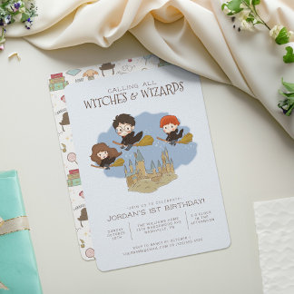 Magic Harry Potter and Hogwarts Birthday Inbjudningar