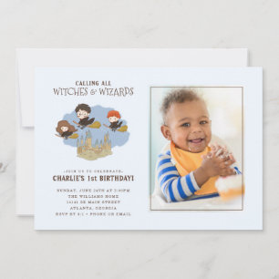 Magic Harry Potter and Hogwarts Birthday - Photo Inbjudningar