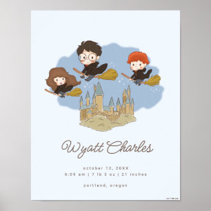 Magic Harry Potter & Hogwarts Baby Birth Stats Poster