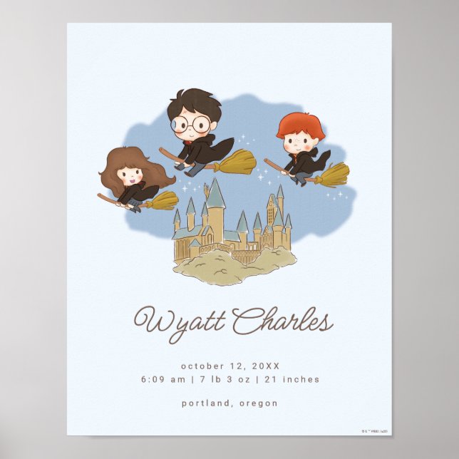 Magic Harry Potter & Hogwarts Baby Birth Stats Poster (Framsidan)