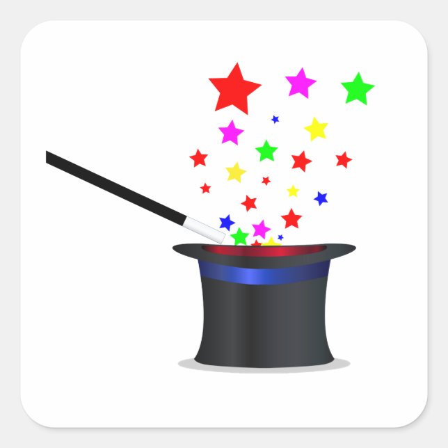 Magic Hat and Trollspö Fyrkantigt Klistermärke (Framsida)