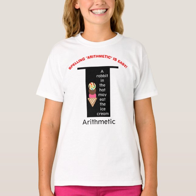 Magic Hat Stavning Arithmetic Ice Cream T Shirt (Framsida)