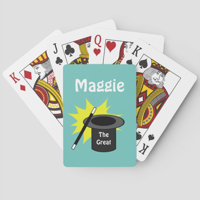 Magic Hat Teal Personlig Casinokort (Baksidan)