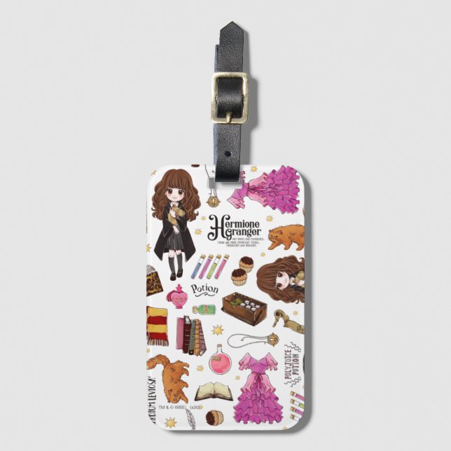 Magic Hermione Granger Watercolor Bagagebricka (Framsida vertikal)