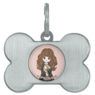 Magic Hermione Granger Watercolor ID-bricka Husdjur