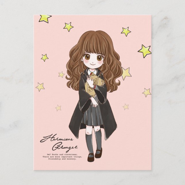 Magic Hermione Granger Watercolor Inbjudan Vykort (Framsida)