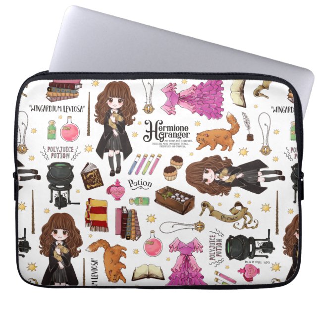 Magic Hermione Granger Watercolor Laptop Fodral (Framsidan)