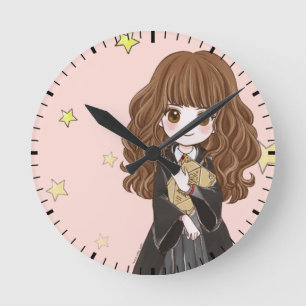 Magic Hermione Granger Watercolor Rund Klocka
