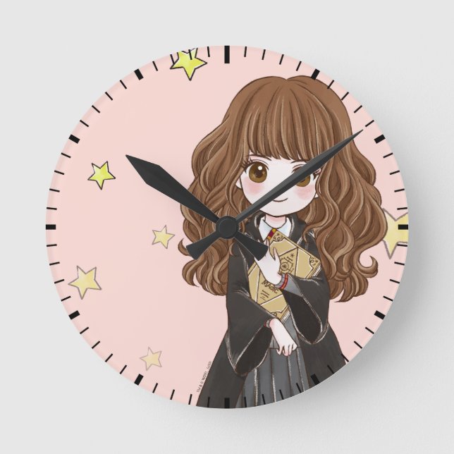 Magic Hermione Granger Watercolor Rund Klocka (Framsida)
