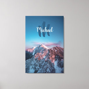 Magic himlar monogram berg Storžič Slovenien Canvastryck
