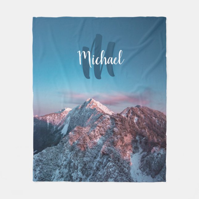 Magic himlar monogram berg Storžič Slovenien Fleecefilt (Framsidan)