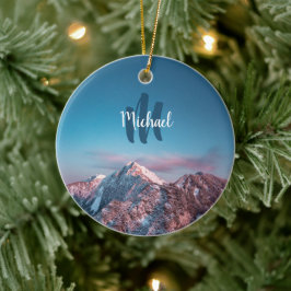 Magic himlar monogram berg Storžič Slovenien Julgransprydnad Keramik