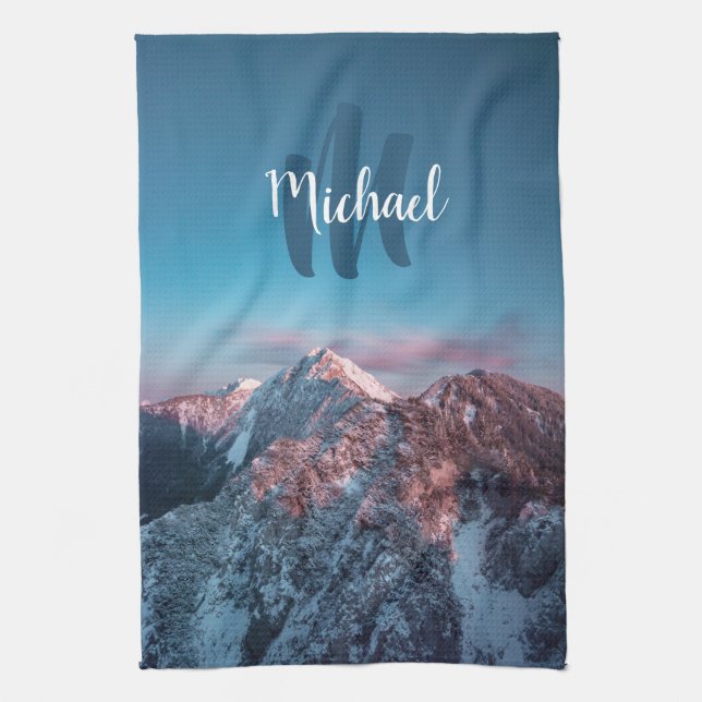 Magic himlar monogram berg Storžič Slovenien Kökshandduk (Vertikal)