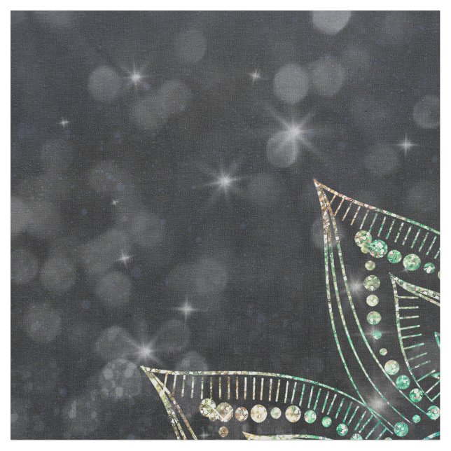 Magic HoloGrapala Mandala Glitter Sparks Design Tyg (Närbild)