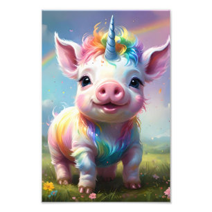 "Magic Hooves: The Rainbow Unicorn Gris" Fototryck