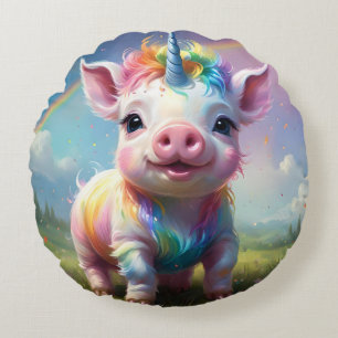 "Magic Hooves: The Rainbow Unicorn Gris" Rund Kudde