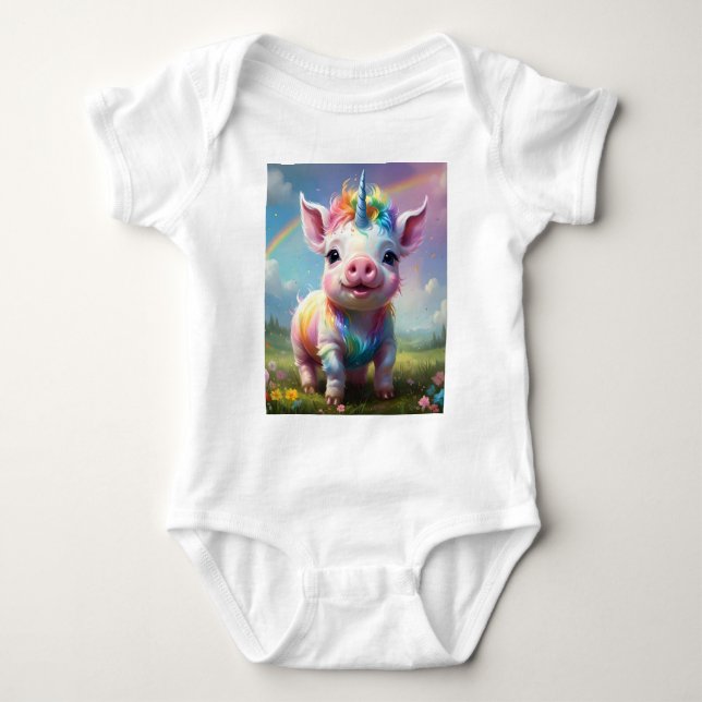 "Magic Hooves: The Rainbow Unicorn Gris" T Shirt (Framsida)