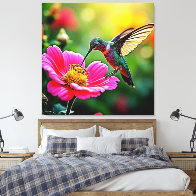 Magic Hummingbird Moments Design Canvastryck (Insitu (sovrum))