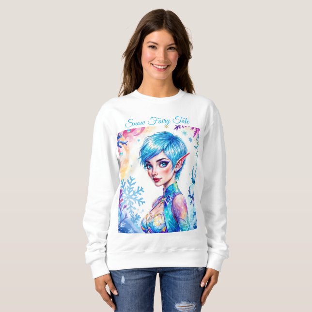 Magic ice elf snö-skog, fryst saga av t shirt (Hel framsida)