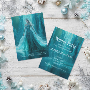 Magic Ice Queen Winter jul Party Inbjudningar
